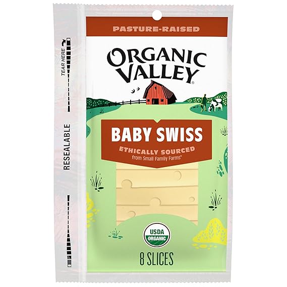 Organic Valley Organic Baby Swiss Cheese Slices, 6 oz