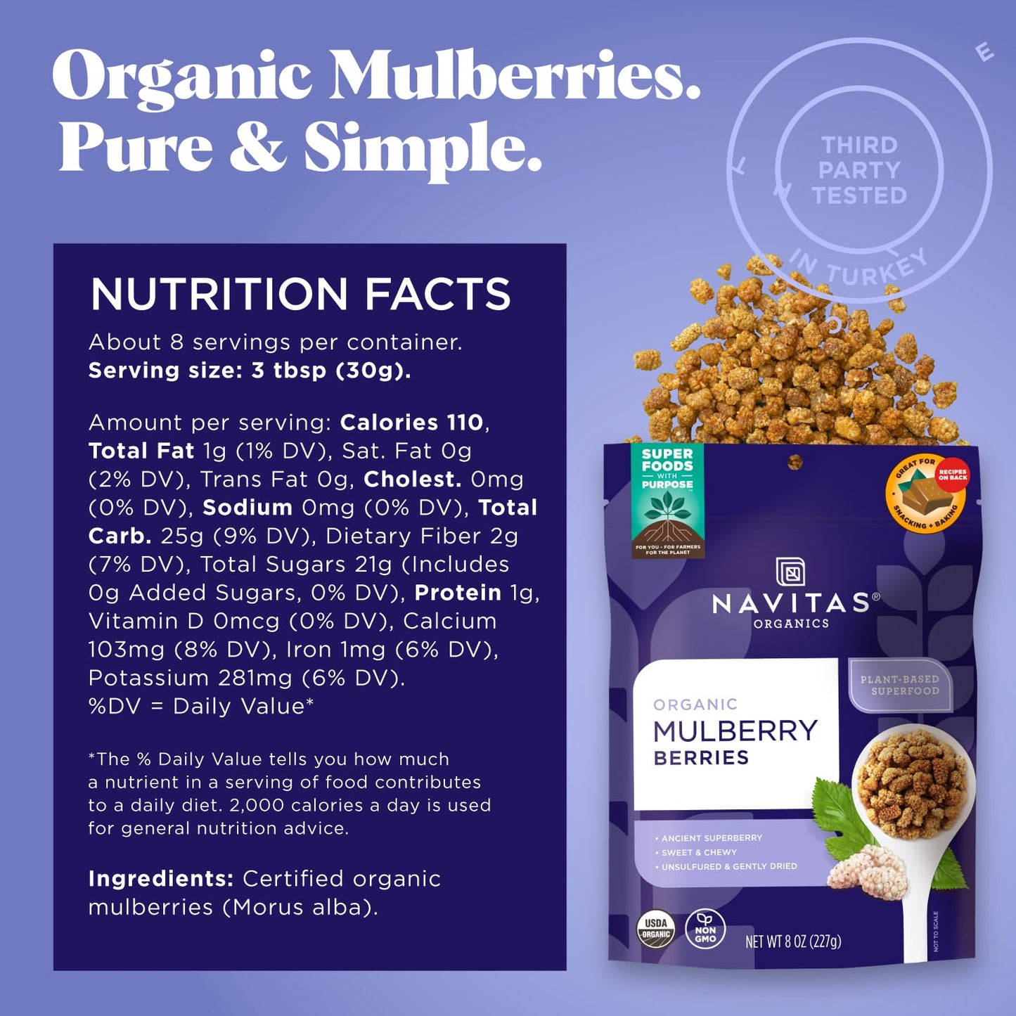 Navitas Organics Mulberries, 8 oz