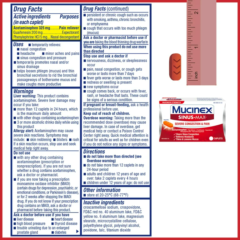 Mucinex Sinus-Max, 20 Count