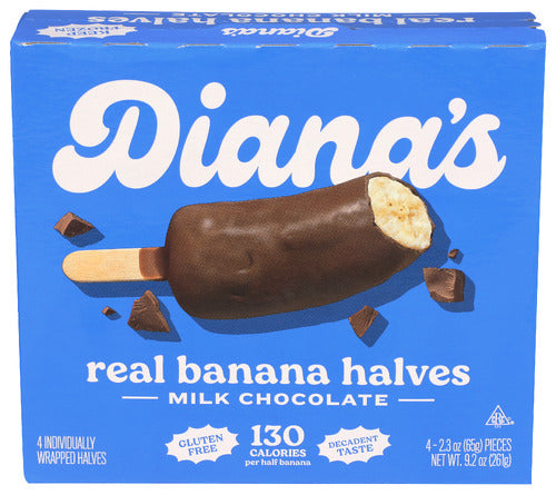 Diana's Bananas Milk Chocolate Banana Halves, 4 Count