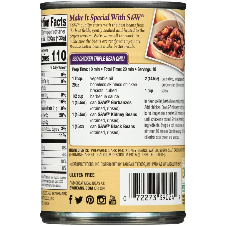 S&W Dark Red Kidney Beans, 15.5 oz