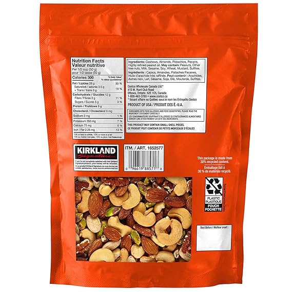 Kirkland Signature Extra Fancy Mixed Nuts Unsalted, 2.5 lb
