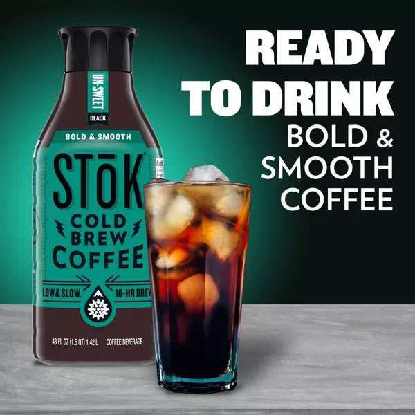 SToK Bold & Smooth Un-Sweet Black Cold Brew Coffee, 48 oz