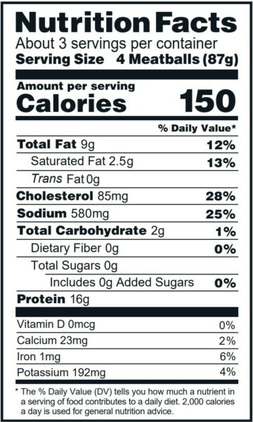 Amylu - Chicken Meatballs: Sea Salt & Cracked Black Pepper | 10 oz