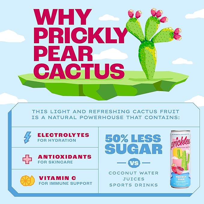 Pricklee Cactus Water Original Prickly Pear, 12 oz
