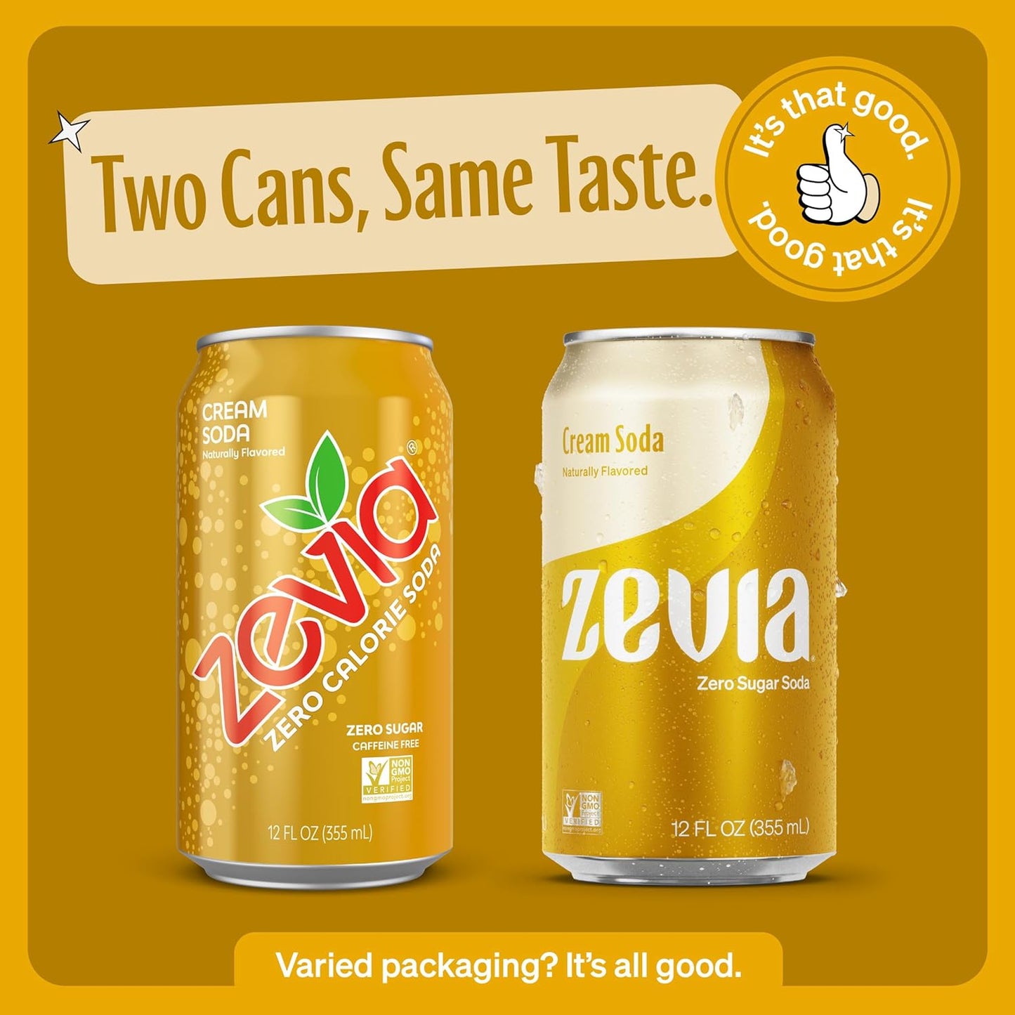 Zevia Zero Sugar Cream Soda, 6 Count