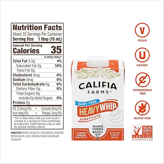 Califia Farms Dairy-Free Heavy Whipping Cream, 16.9 oz