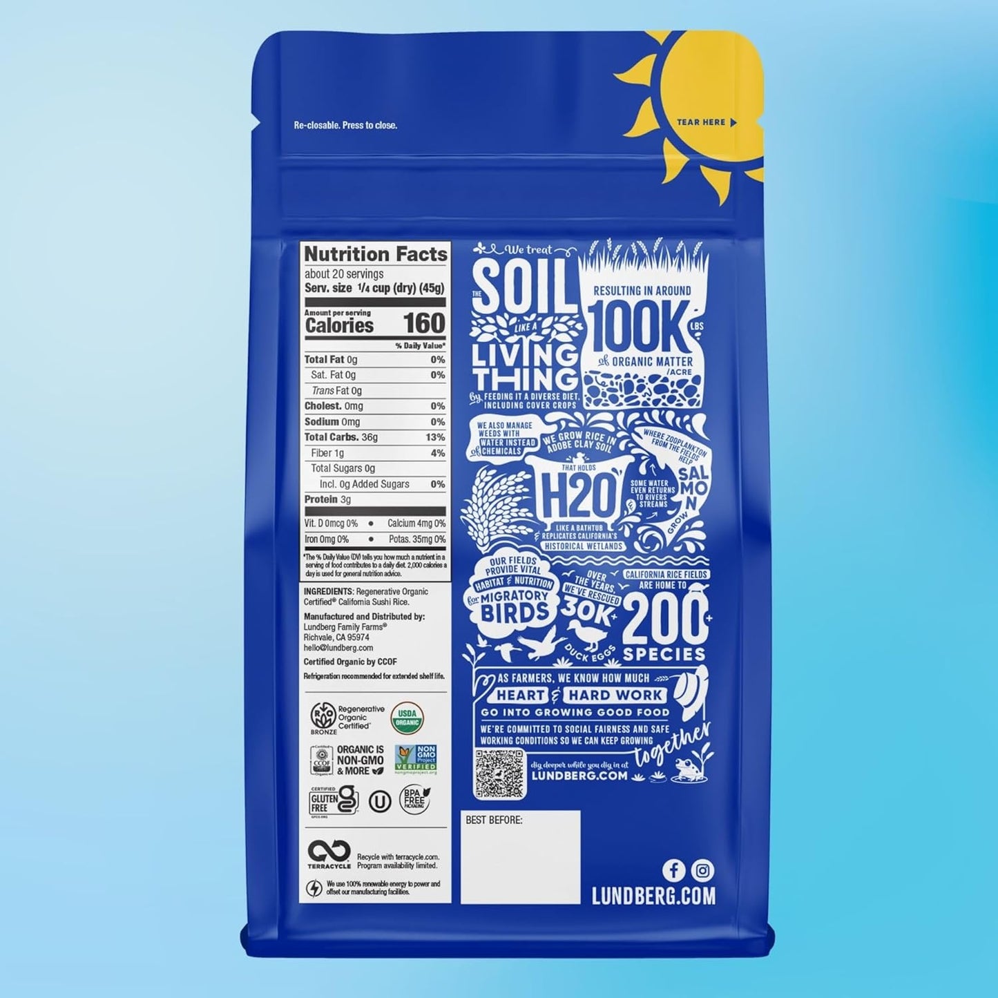 Lundberg Organic Short Grain Sushi Rice, 32 oz