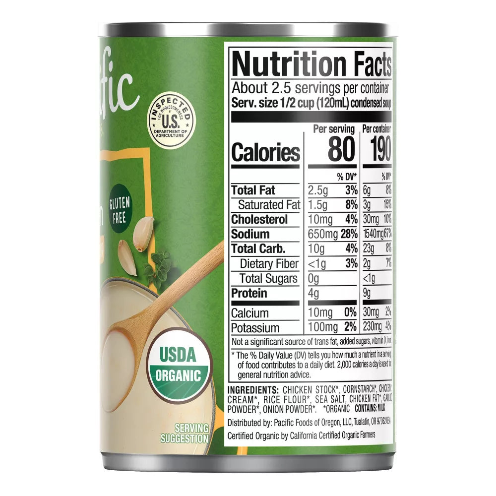 Pacific Foods Organic Cream of Chicken Condensed Soup, 10.5 oz