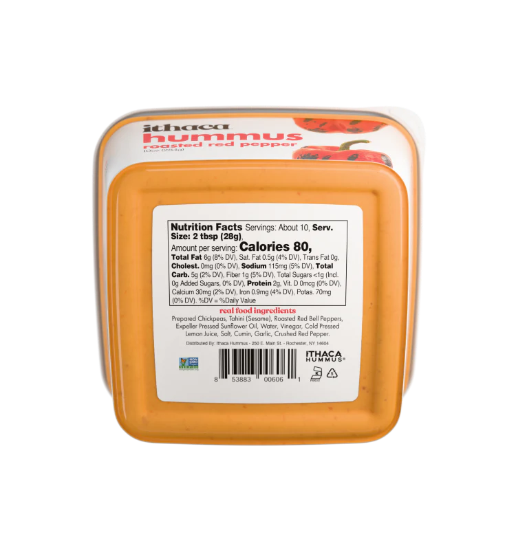 Ithaca Cold Crafted Roasted Red Pepper Hummus, 10 oz