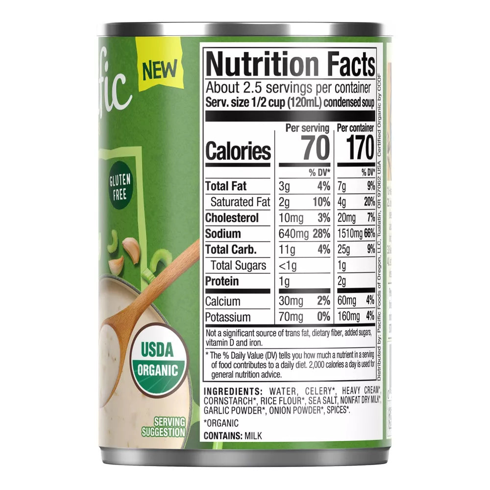Pacific Foods Organic Cream of Celery Condensed Soup, 10.5 oz