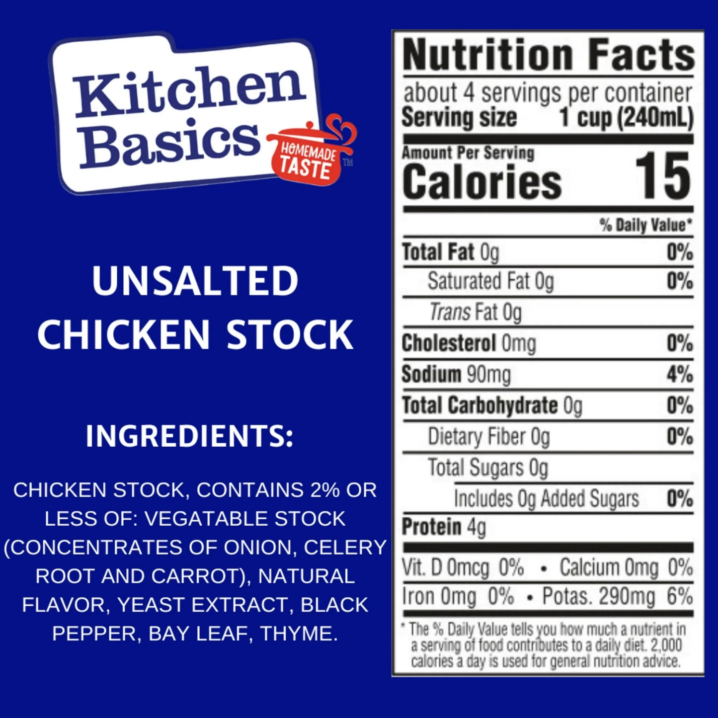 Kitchen Basics Unsalted Chicken Stock, 32 oz
