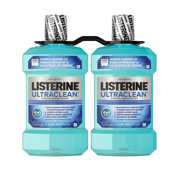 Listerine UltraClean Coolmint Mouthwash, 1.5 Liter, 2 Count