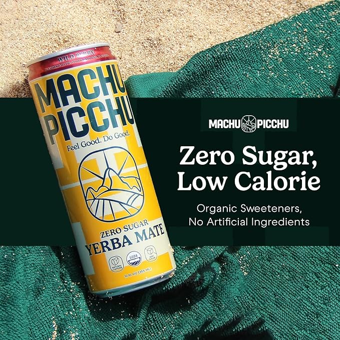 Machu Picchu Organic Zero Sugar Wild Berry Yerba Mate, 12 oz