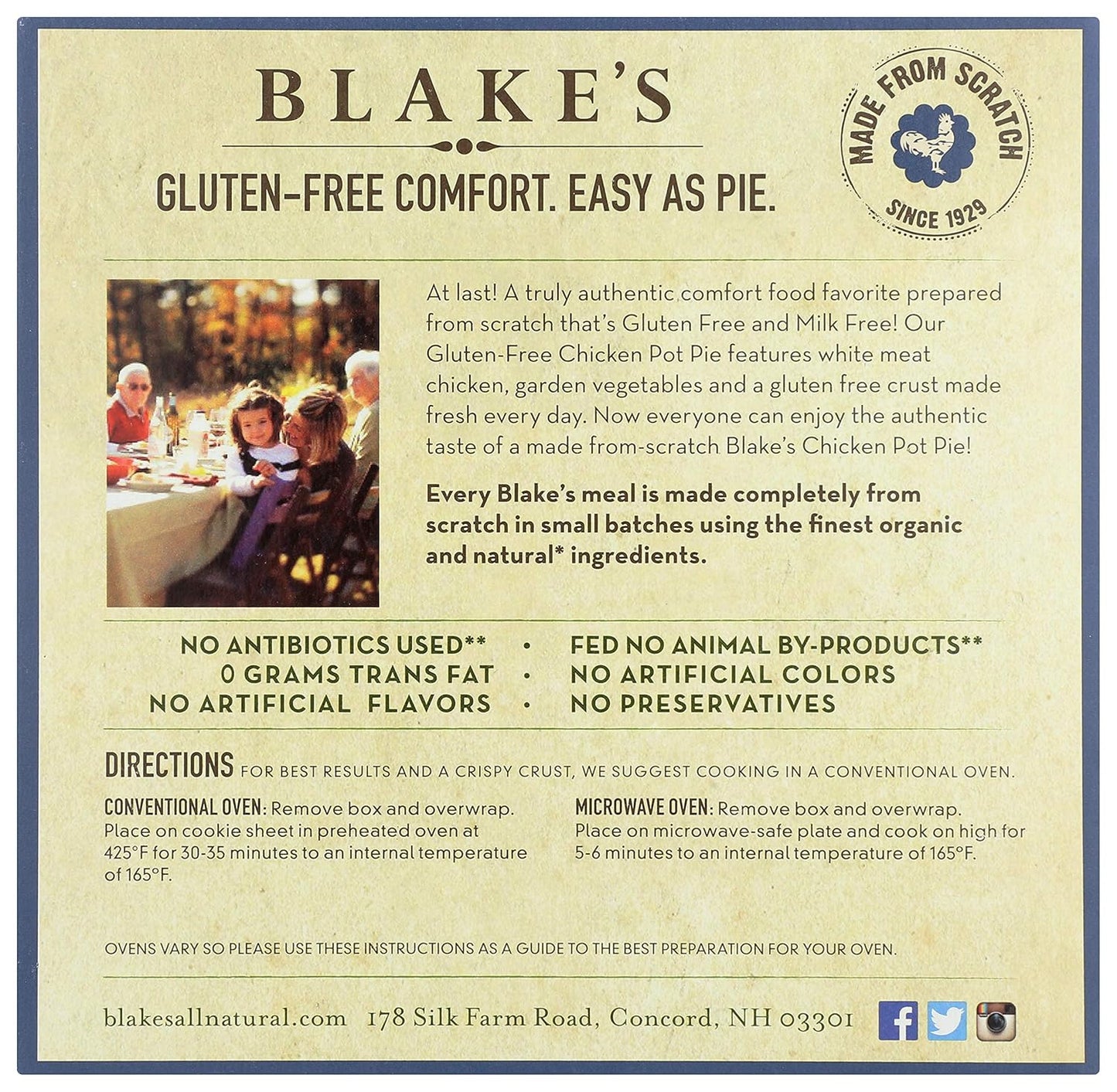 Blake's All Natural Gluten-Free Chicken Pot Pie, 8 oz