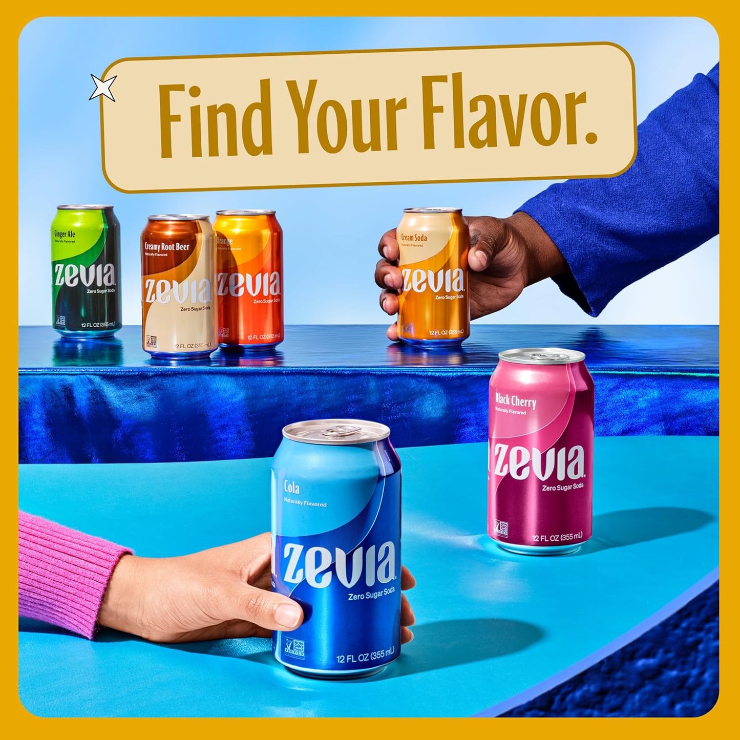 Zevia Zero Sugar Cream Soda, 6 Count