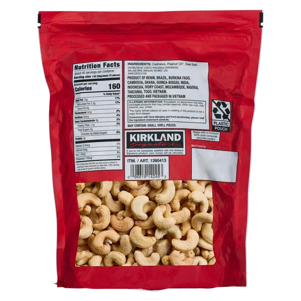 Kirkland Signature Fancy Whole Cashews, 2.5lbs