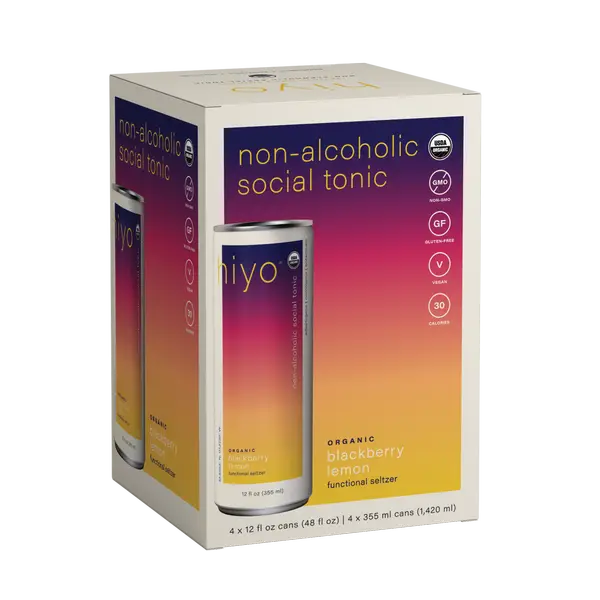 Hiyo Organic Blackberry Lemon Functional Seltzer 4 pk, 12 oz