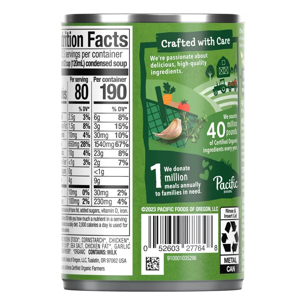Pacific Foods Organic Cream of Chicken Condensed Soup, 10.5 oz
