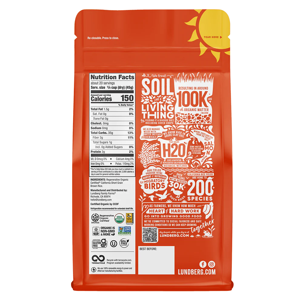 Lundberg Organic Short Grain Brown Rice, 32 oz