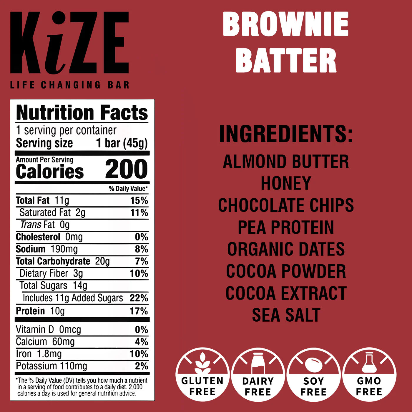 Kize Bar Brownie Batter 1.6 oz