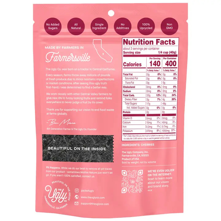 Hello I'm Ugly Dried Upcycled Cherries, 4 oz