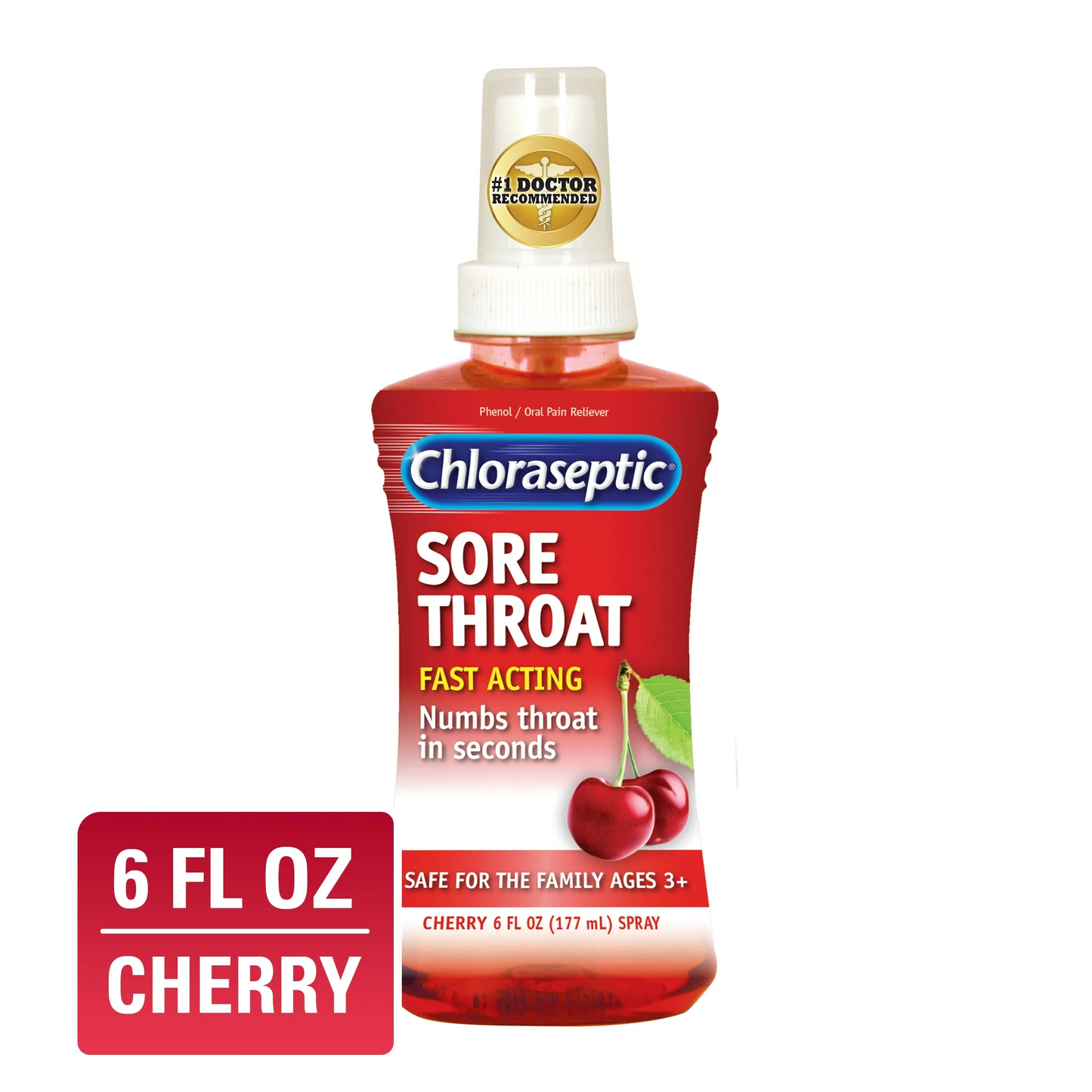 Chloraseptic Sore Throat Spray Cherry Flavor, 6 oz