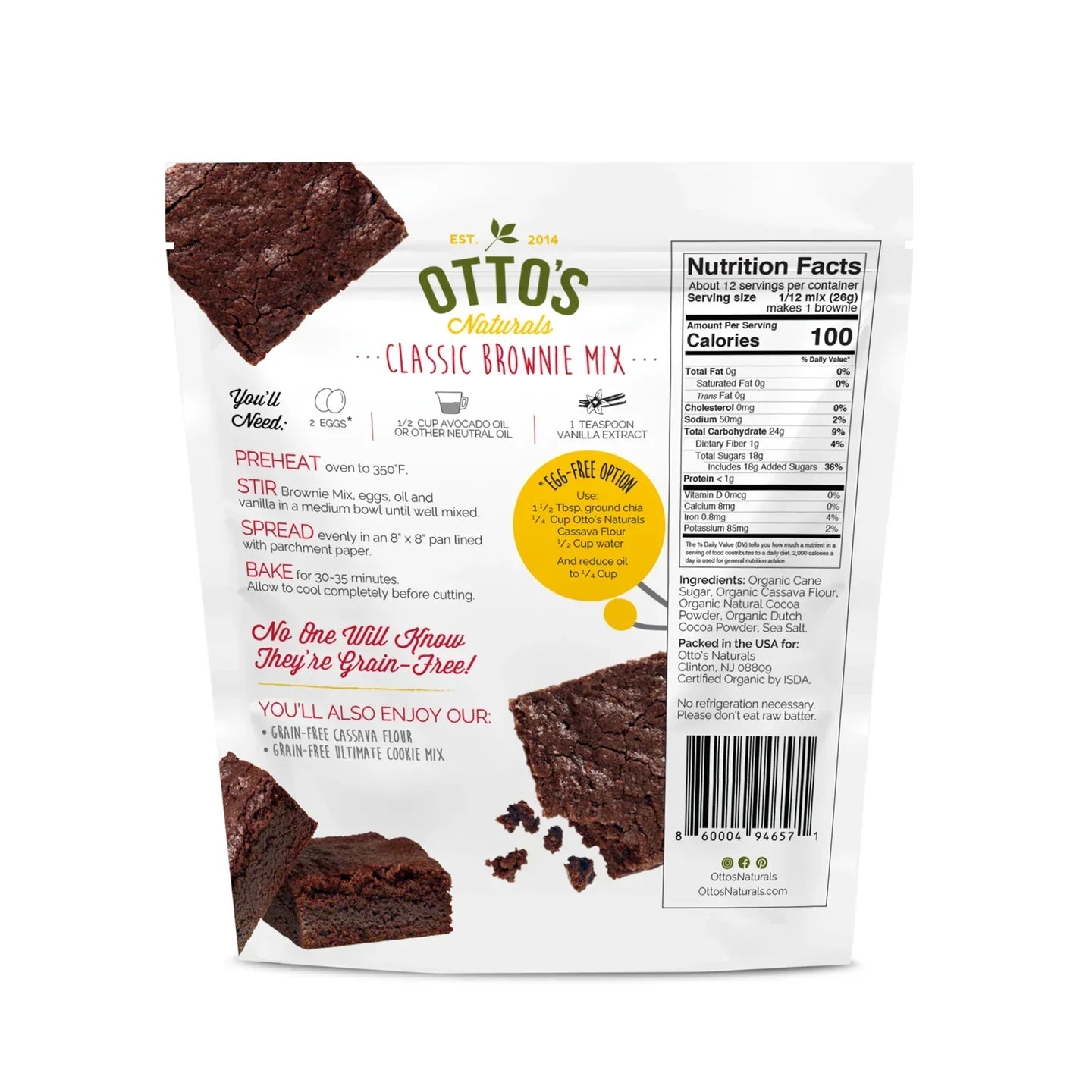 Otto's Naturals Grain-Free Classic Brownie Mix, 11.1 oz