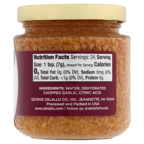 Delallo Fine Chopped Garlic in Water, 6 oz