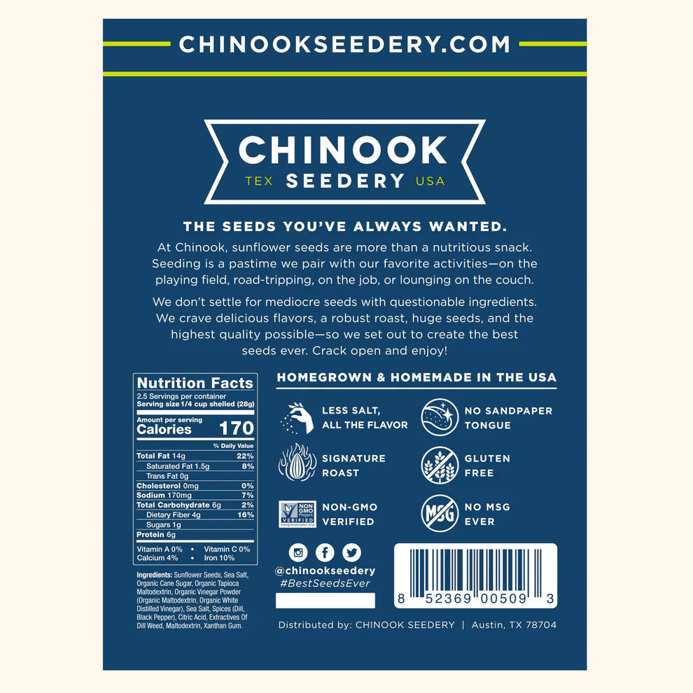 Chinook Seedery Dill Pickle Sunflower Seeds, 4 oz