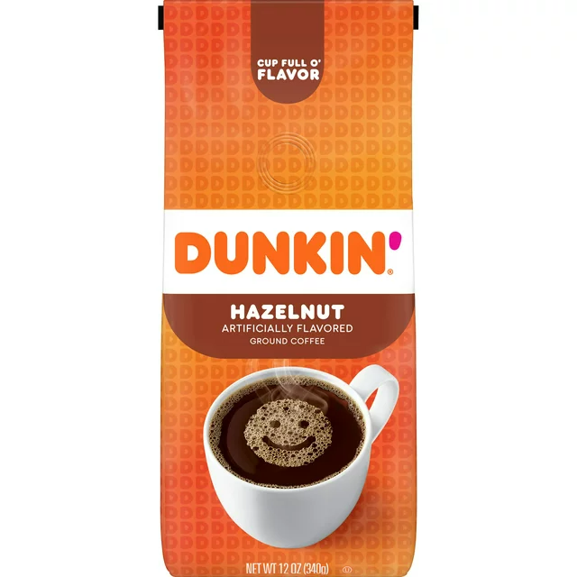 Dunkin' Hazelnut Flavored Ground Coffee, 12 oz