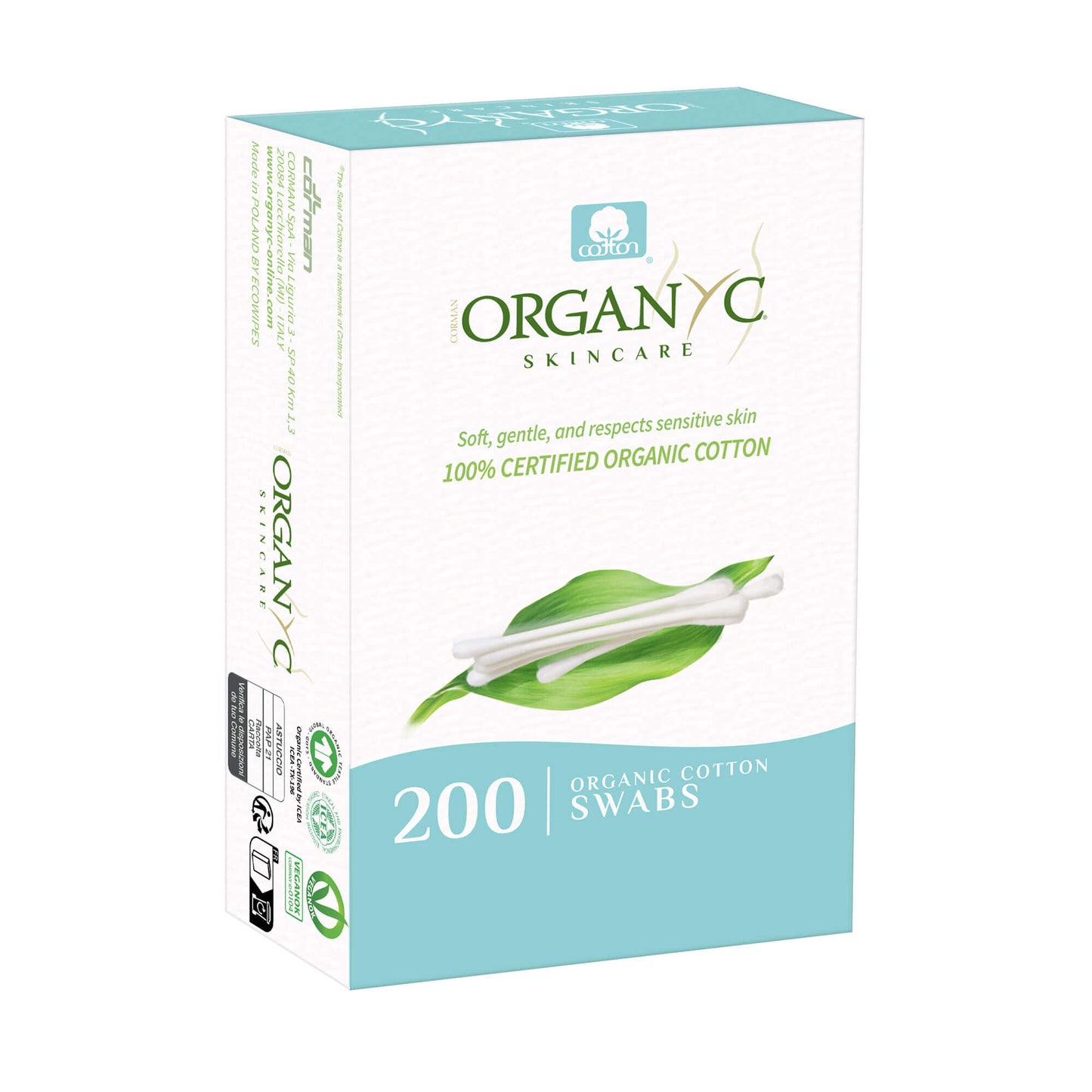Organyc Cotton Swabs, 200 Count