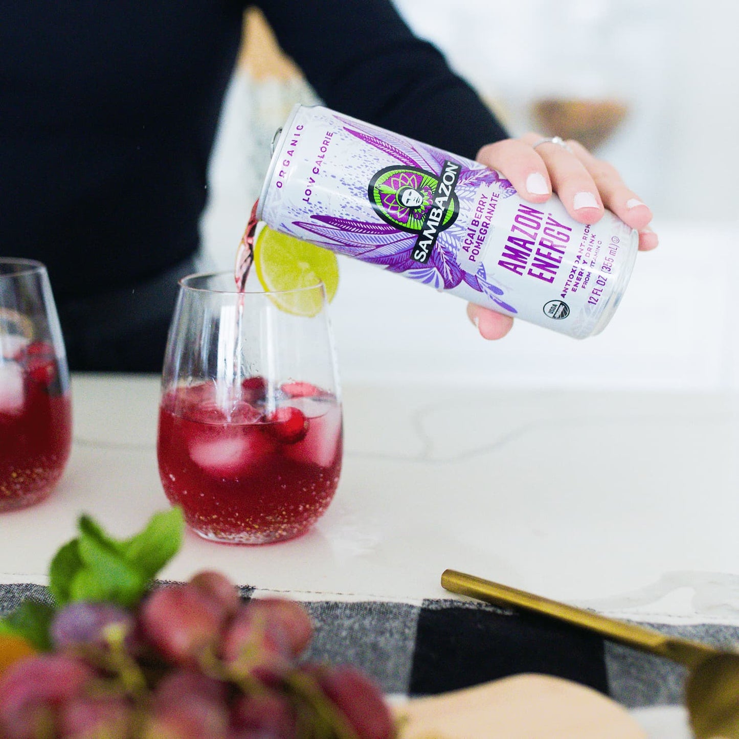 Sambazon Amazon Energy Drink Açaí Pomegranate Low calorie 12 oz