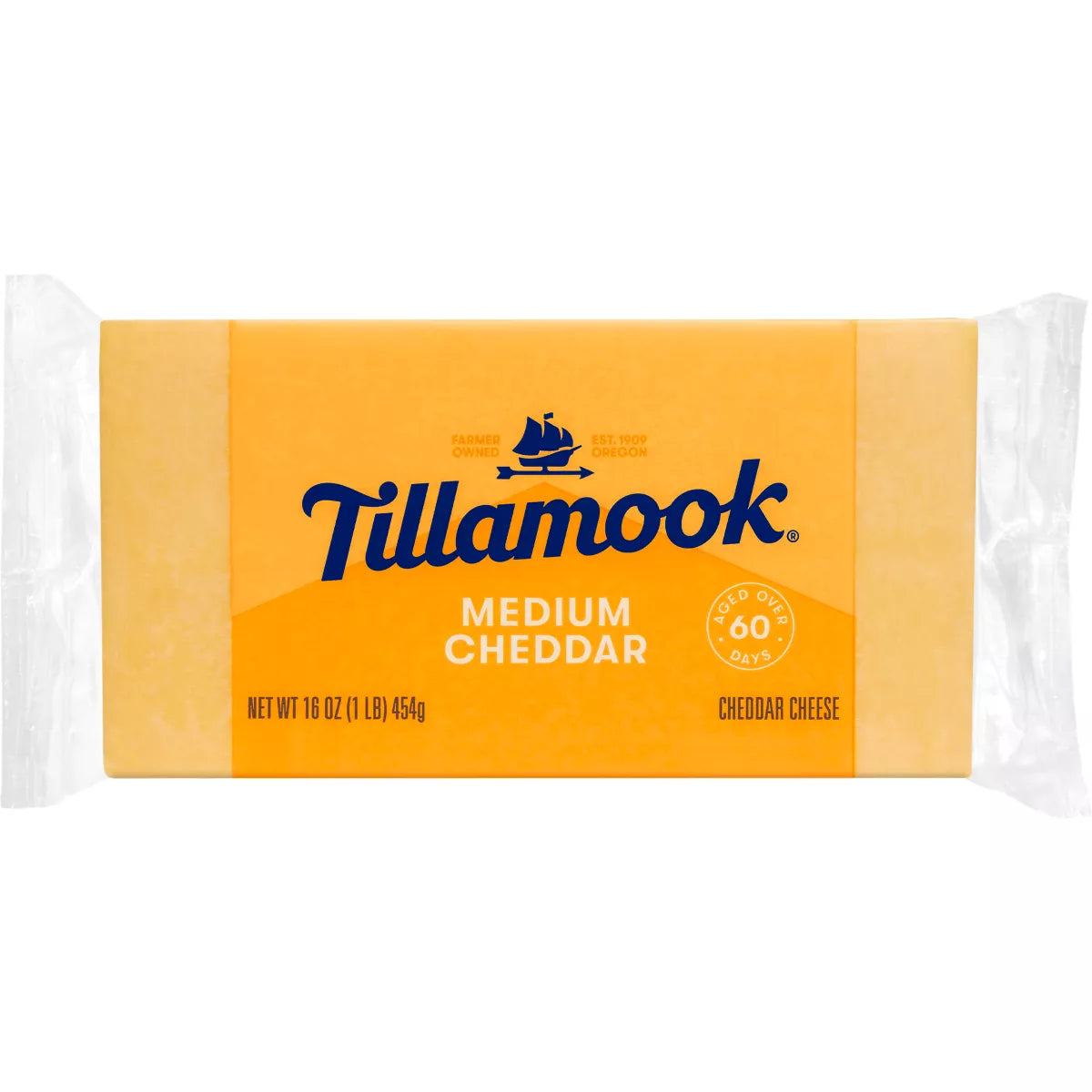 Tillamook Cheese Med Yellow Cheddar, 1 lb