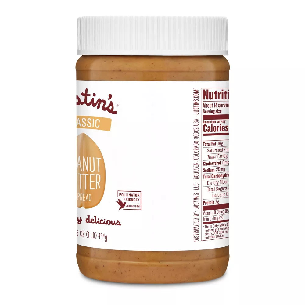 Justin's Classic Natural Peanut Butter, 16 oz