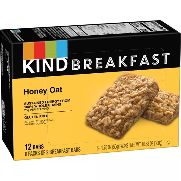 Kind Breakfast Honey Oat Breakfast Bars, 6 Count