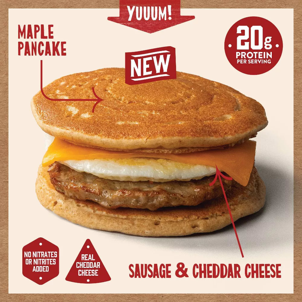 Kodiak Cakes Frozen Breakfast Sandwich Sausage and Cheddar Cheese, 0.72 oz, 2ct