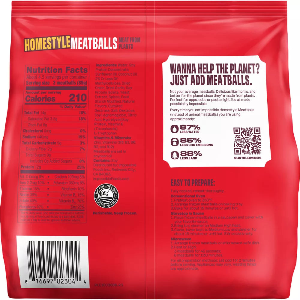 Impossible Plant Based Meatballs, 14 oz