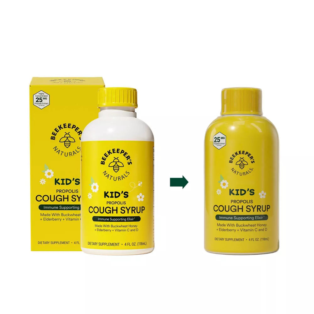 Beekeepers Naturals Kids' Daytime Propolis Cough Syrup, 4 oz