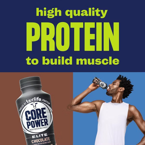 Core Power Elite High Protein Shake with 42g Protein by fairlife Milk, Chocolate, 14 fl oz, 12 count