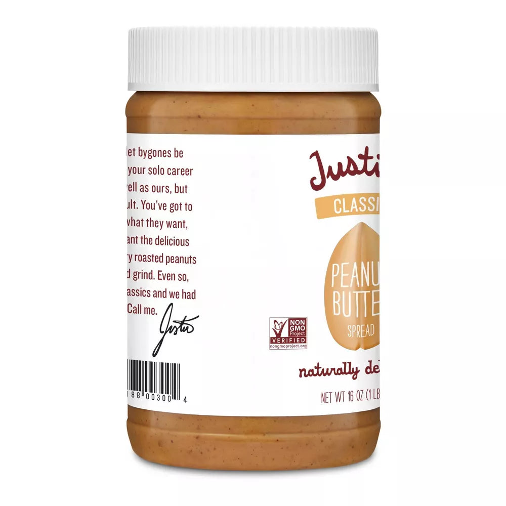 Justin's Classic Natural Peanut Butter, 16 oz