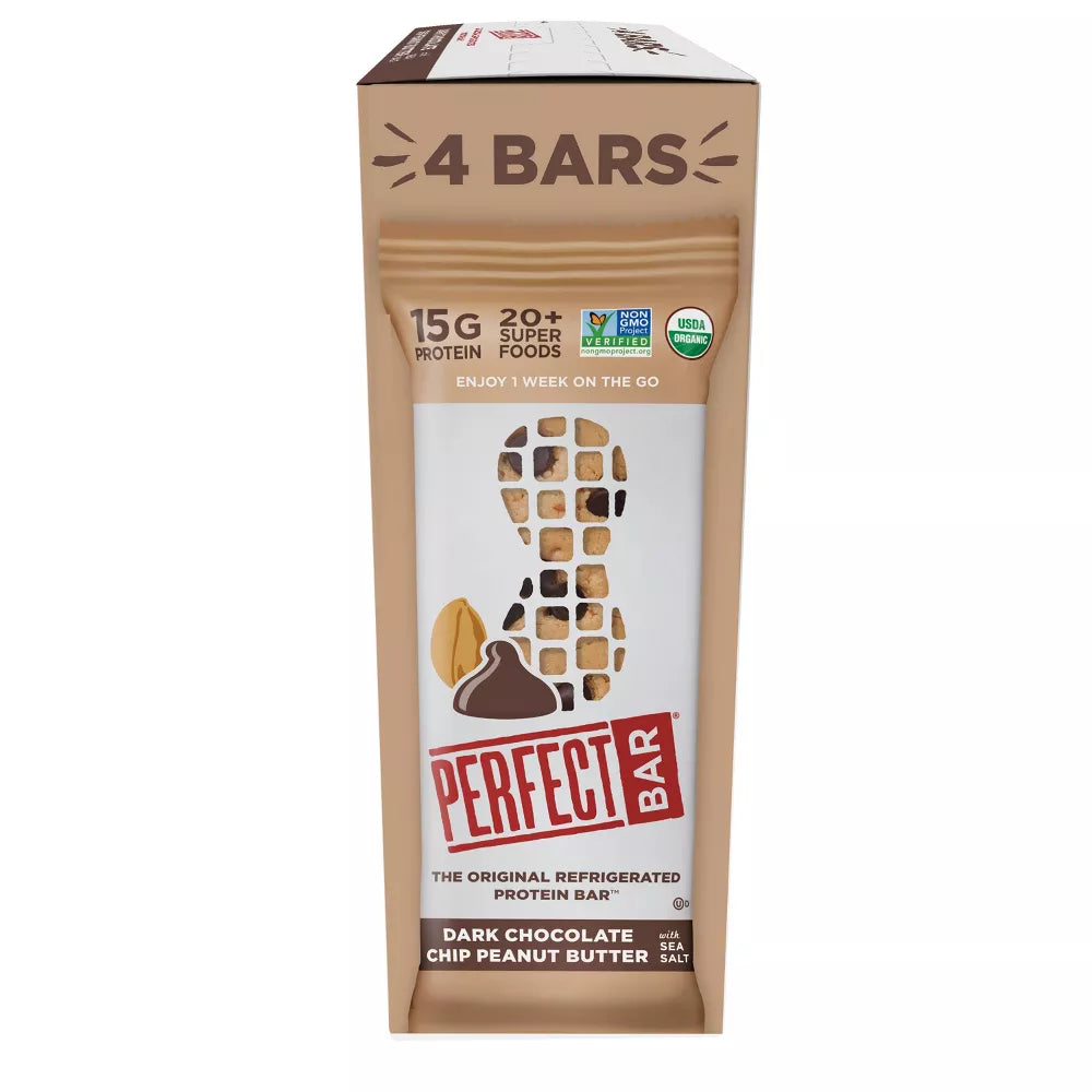 Perfect Bar Dark Chocolate Chip Peanut Butter Protein Bar, 4 Count