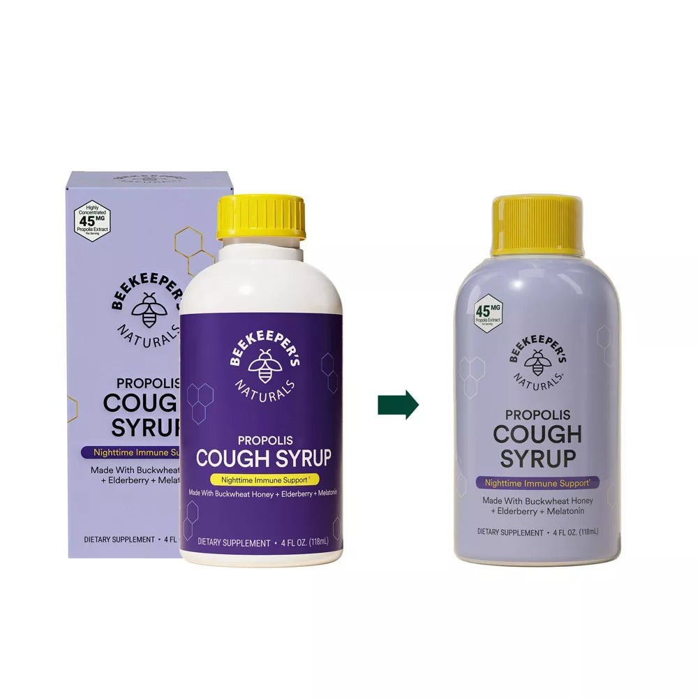 Beekeepers Naturals Night Time Propolis Cough Syrup, 4 oz