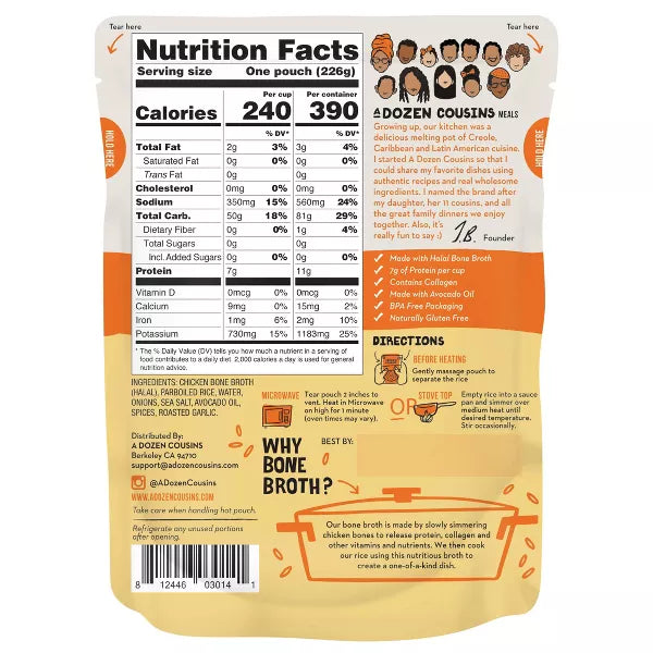 A Dozen Cousins Classic Bone Broth Rice, 8 oz