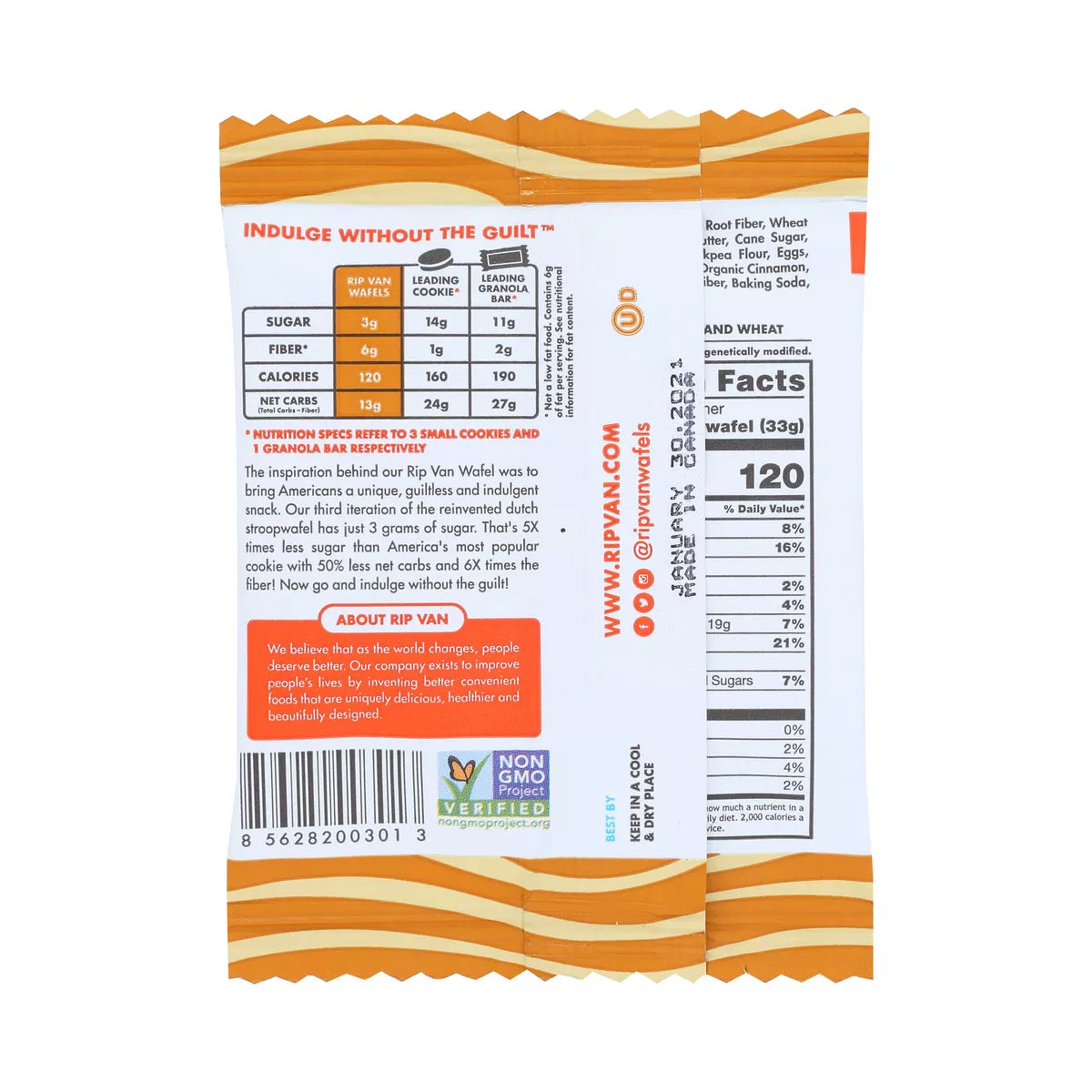RipVan Dutch Caramel & Vanilla Wafels, 1.16 oz