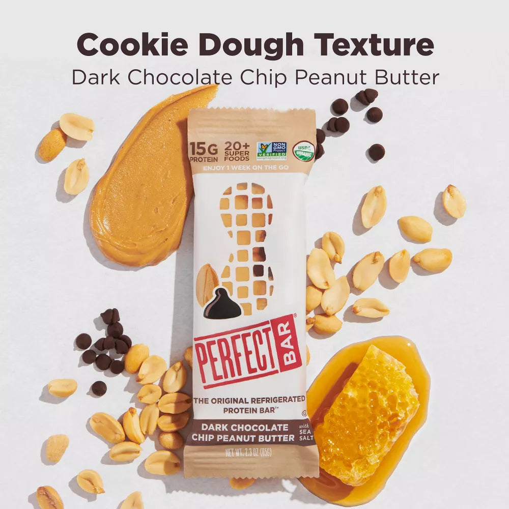 Perfect Bar Dark Chocolate Chip Peanut Butter Protein Bar, 4 Count
