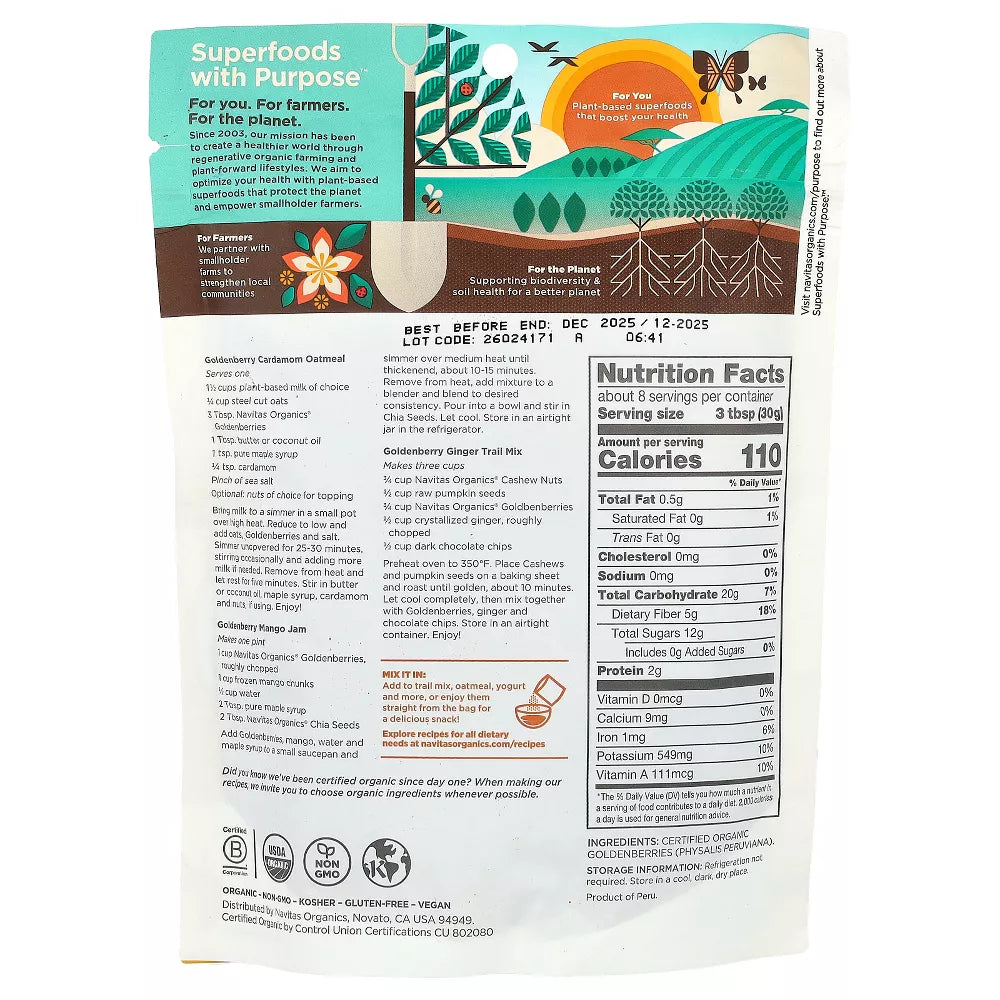 Navitas Organics Organic Golden Berries, 8 oz