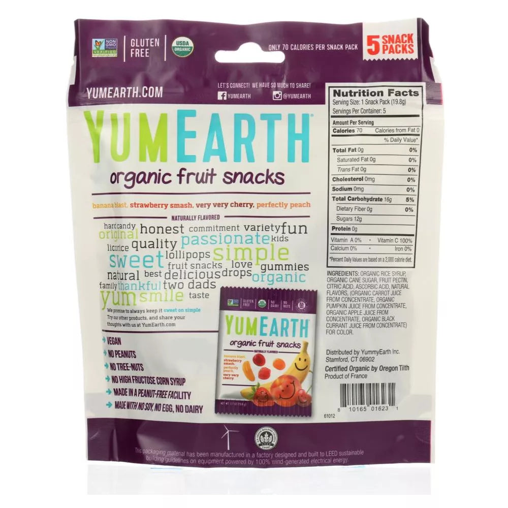 Yumearth Organic Fruit Snacks 5 ct, 3.5 oz