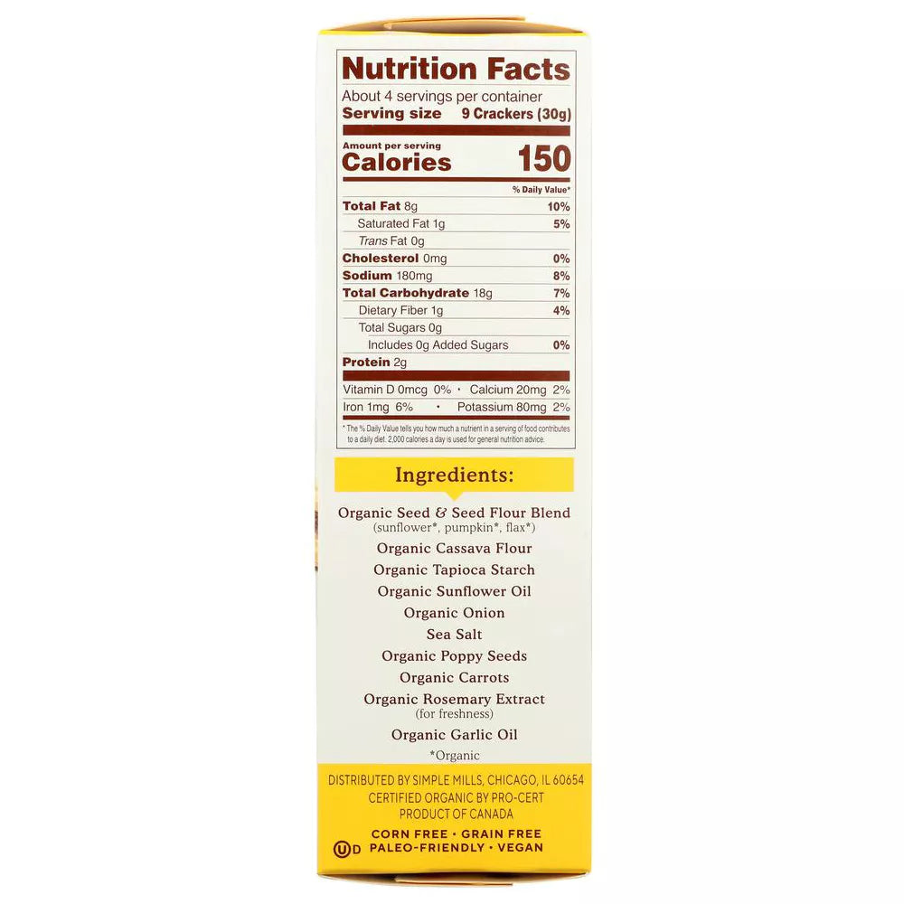 Simple Mills Everything Seed Flour Crackers, 4.25 oz