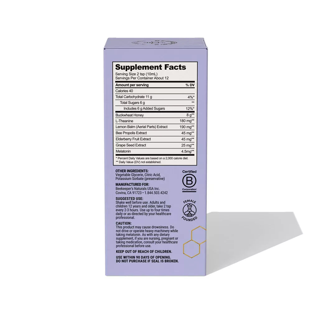 Beekeepers Naturals Night Time Propolis Cough Syrup, 4 oz